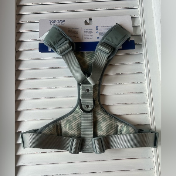 Top Paw Dog Harness Sage Green Leopard & Solid Print Fashion Comfort Harness NWT - Picture 2 of 3